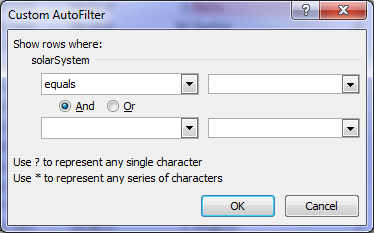How to insert a custom filter in Excel 2007