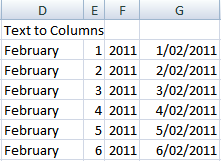 Convert Text to Columns to fix dates with date and month formula