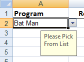 excel drop down list warning message example