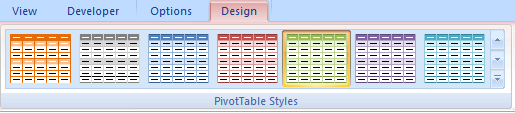 Excel Pivot Table Styles