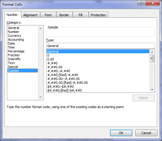 Format Cells dialog box