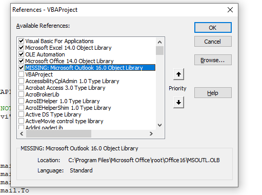 excel vba get outlook email address