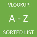 vlookup sorted list formula