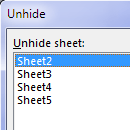 Unhide Multiple Worksheets in Excel