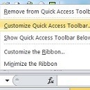 Customize the QAT (Quick Access Toolbar) in Excel