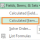 Excel PivotTable Calculated Item