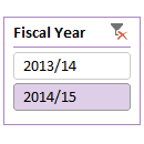 Excel Slicers for Fiscal Years