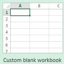 Excel custom blank workbook