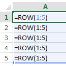 Multi-cell array formulas