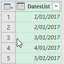 Power Query Lists