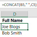 Excel CONCAT Function