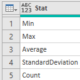 table.profile statistics in power query